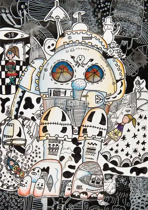 儿童获奖科幻画美好生活伴星作品