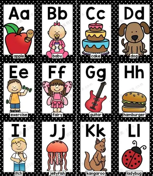 部分预览《alphabet centers》六册英语字母启蒙素材包,包含了不同的