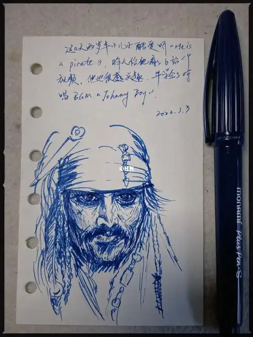 速写日记加勒比海盗十分钟速涂
