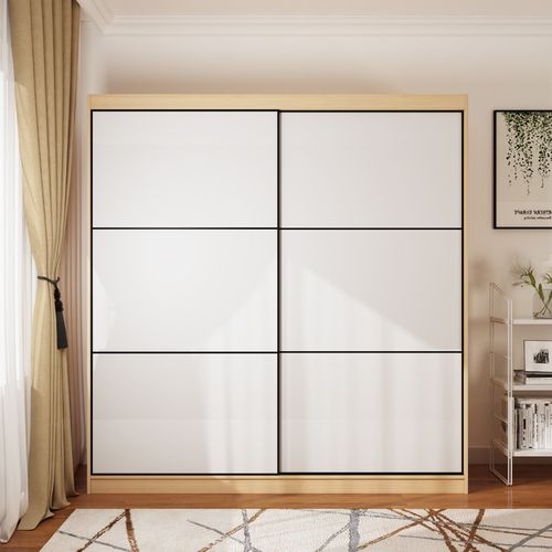 衣柜推拉门简约现代经济型柜子小户型家用移门滑门衣柜北欧衣橱