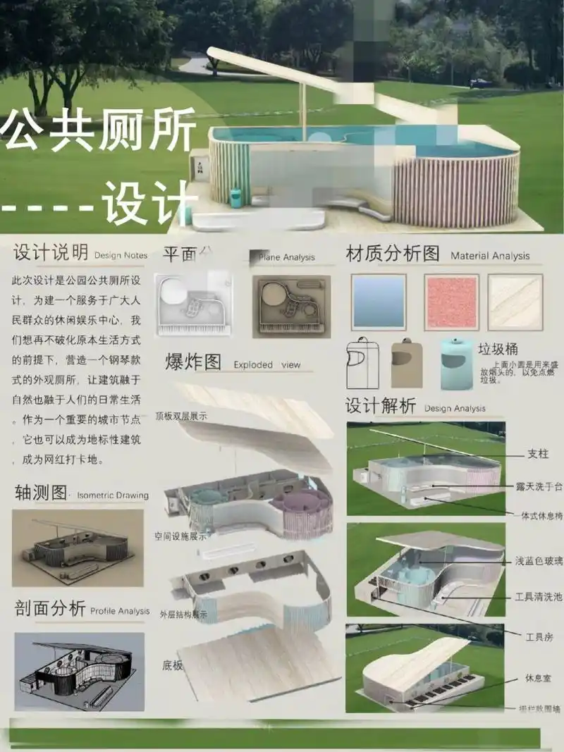 公共设施设计 公共厕所设计 可接展板 产品设计 户外设计 造型设计