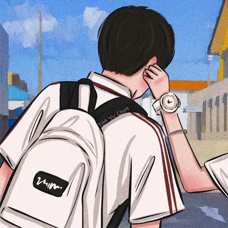 今日画的是青春校园7715情侣头像.