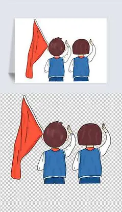 红领巾校服男女孩少先队员敬礼的设计图少先队建队日清明节缅怀先烈
