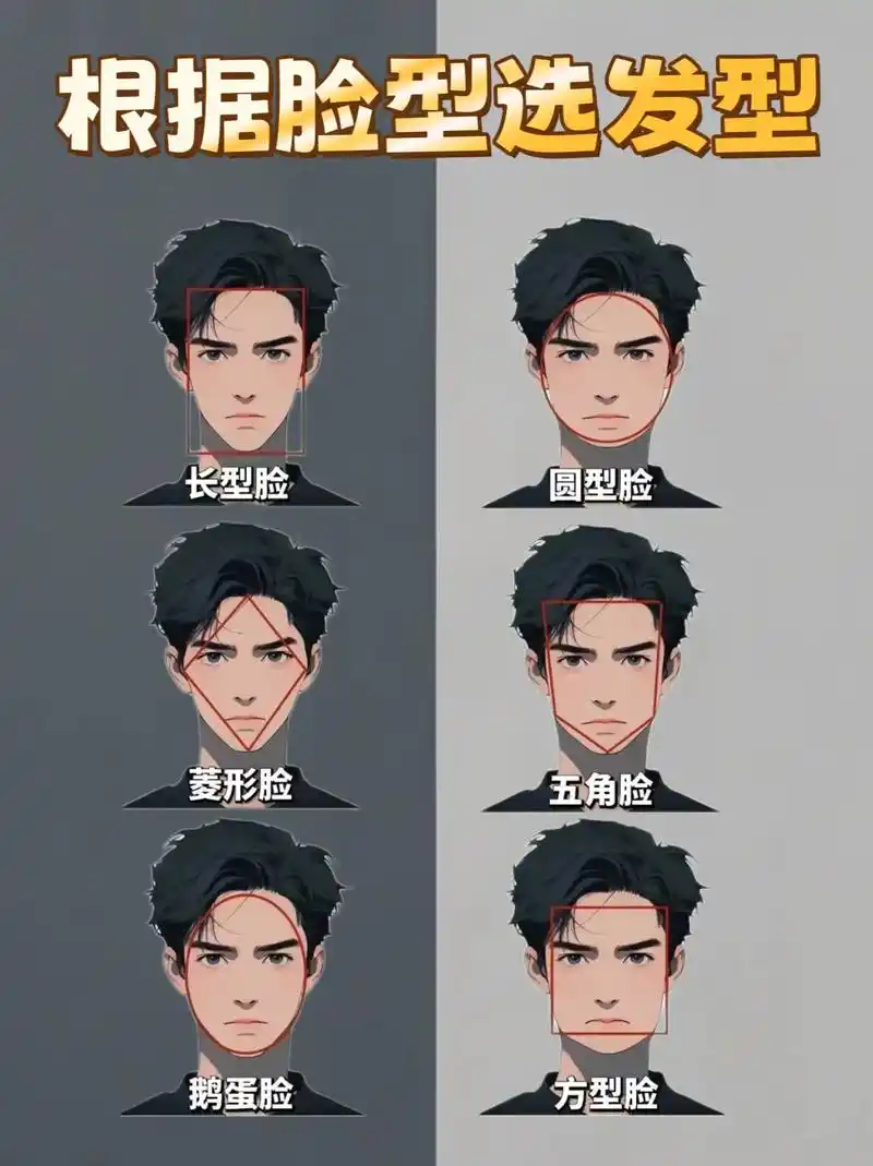 1. 方形脸的男生适合选择有层次感的发型,侧分或者斜刘海可以