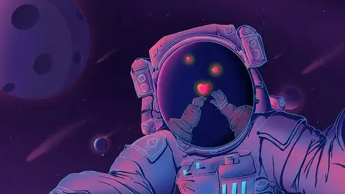 梦幻太空宇航员与海豚