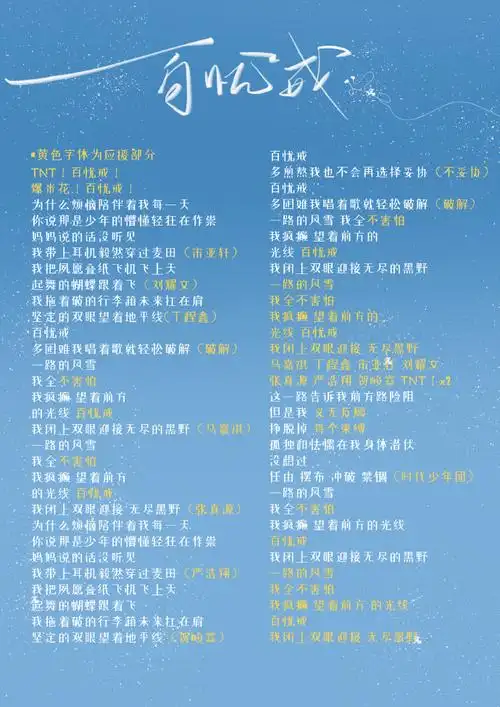 时代少年团超话95#时代少年团理想之途演唱会#时代少年团歌曲文字