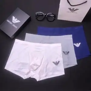armani阿玛尼冰丝男士内裤平角中腰男生四角裤无痕礼盒青年纯色