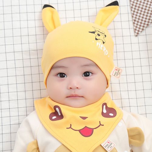 帽子婴儿春秋薄款女宝宝36912个月可爱超萌男童纯棉帽子