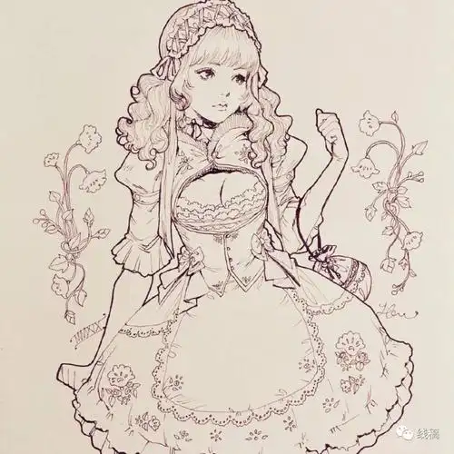 洛丽塔女孩线稿