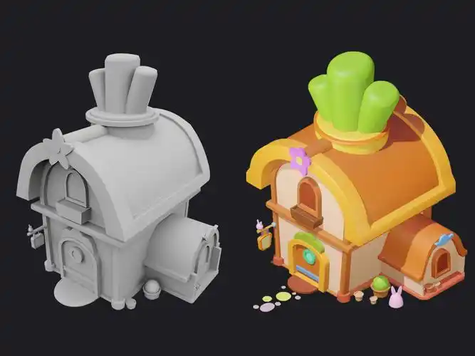 【maya建模】卡通小房子模型制作,0基础新手场景入门案例练习