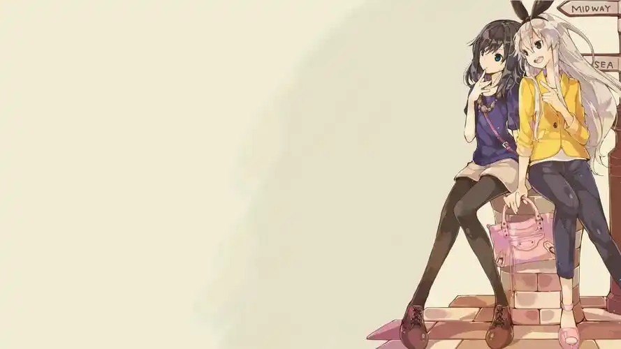 时尚,潮流,两个女孩,姐妹,包包,动漫女孩图片桌面壁纸