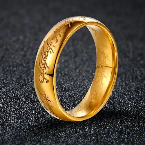 指环王电影戒指 至尊魔戒 潮男时尚饰品 钛钢情侣戒