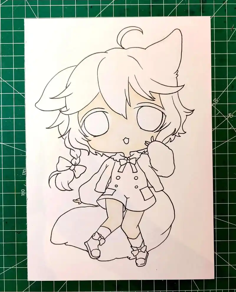 q版人物女孩法卡勒马克笔