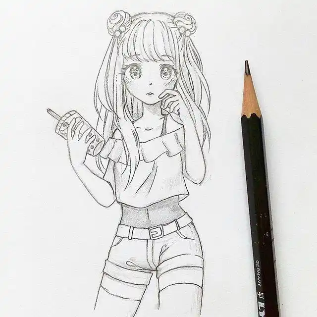 她笔下的二次元美少女特别适合初学者去临摹,线条比较简单,画起来