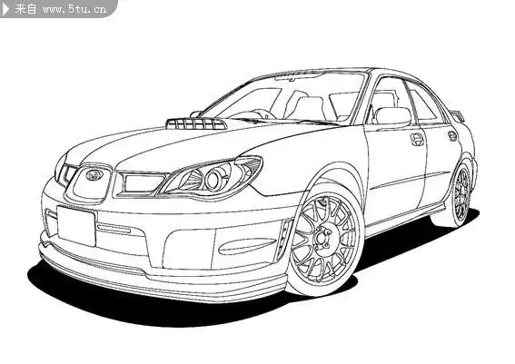 斯巴鲁汽车矢量图线描