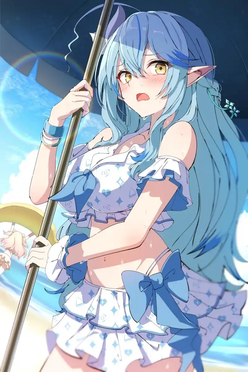 水着雪花菈米,这谁顶得住啊[期待]#虚拟主播