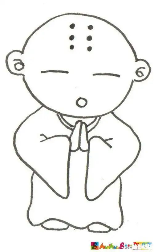 和尚念经简笔画的 简笔画图片大全-普车都