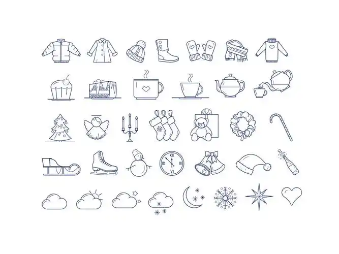 简约手绘小图标合集ui素材