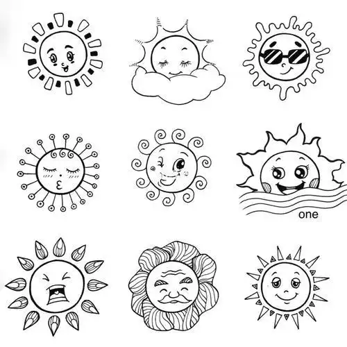 太阳高照简笔画 简笔画图片大全-蒲城教育文学网