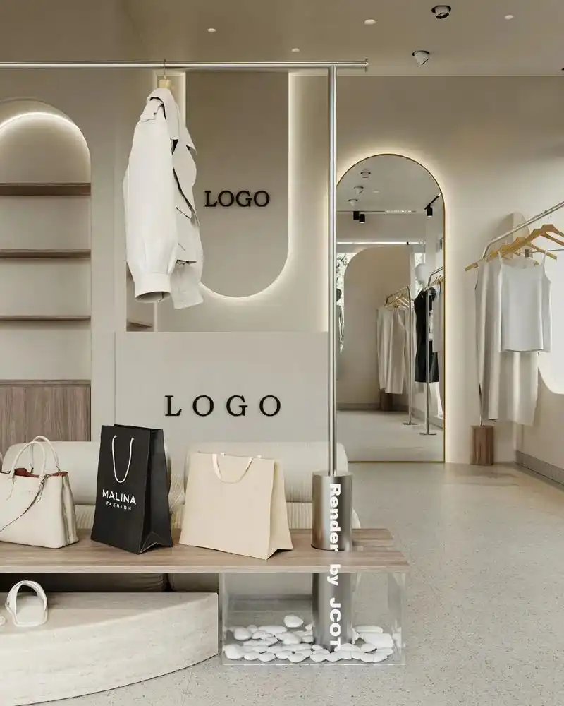 服装店设计 #商业空间设计 #效果图 - 抖音