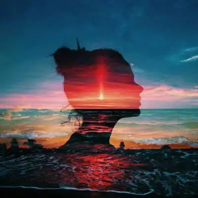 女生头像,唯美,合成,夜晚,侧脸,黑色