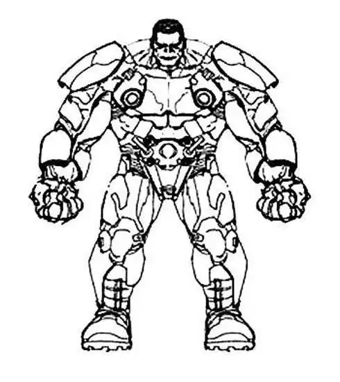 穿装甲的绿巨人浩克简笔画图片大全