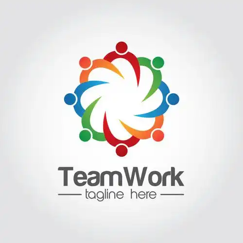 团队合作概念的矢量标志设计