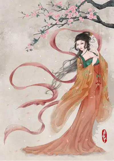 手绘古风美女