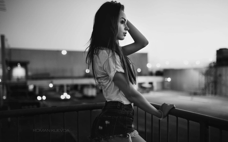 人物侧面灯火profilelights壁纸图片