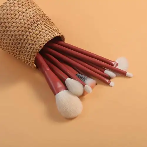 雨季赤陶化妆刷子全套腮红刷散粉刷唇刷眼影刷美妆工具动物毛套装