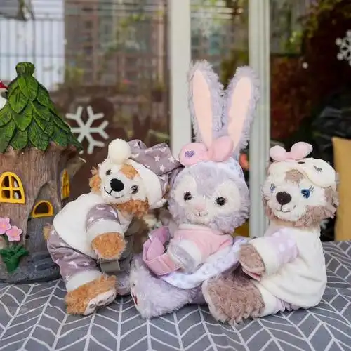 卡通达菲熊雪莉玫星黛露睡眠抱窗帘可爱毛绒公仔娃娃