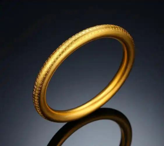 金天地珠宝传承系列古法黄金手镯足金999外心经古法手镯女士整圈金