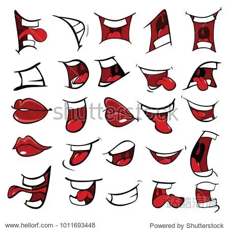 illustration of a set of mouths - 站酷海洛