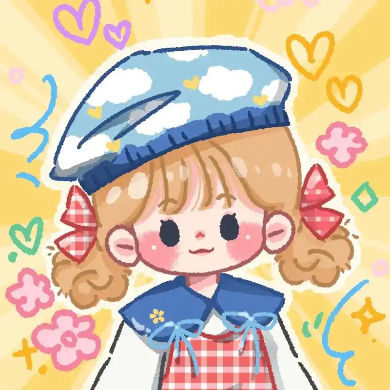 零基础简笔画|一组可可爱爱的闺蜜小头像.