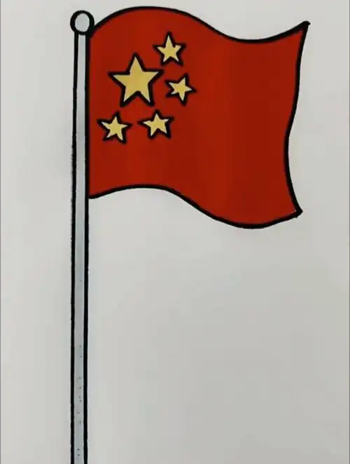必学简笔画,五星红旗简笔画教学
