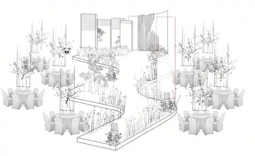 梦幻粉紫色清新婚礼设计图77现场77尺寸平面