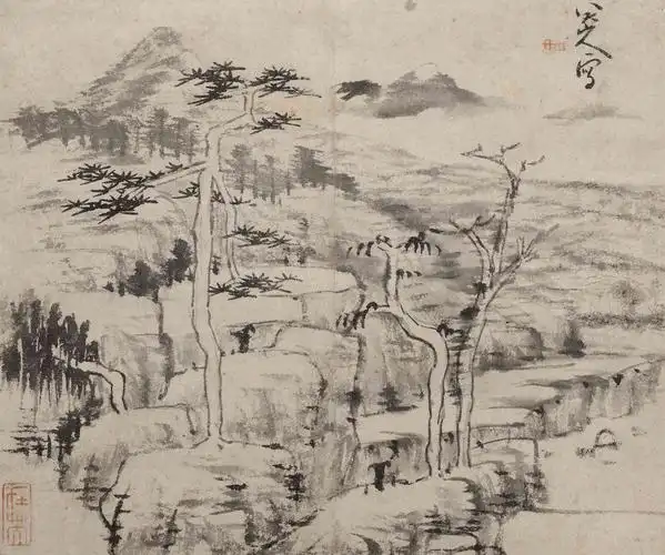 八大山人 云岩苍松图