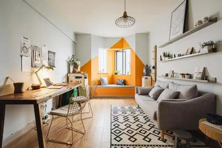 达州隆庭装饰分享一面墙刷多种颜色,拼色墙是惊艳的漂亮!