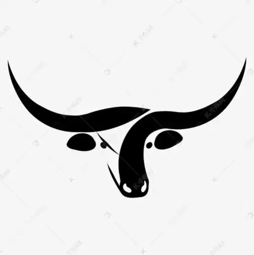 长角牛黑白剪贴画