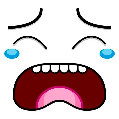 一个哭脸的矢量可爱的卡通白色