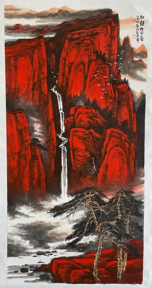 大红袍画家王依民的山水画精品,展现太行红色经典,犹如一幅壮丽的画卷