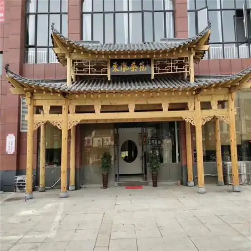 定制防腐木门楼仿古木门楼河南防腐木门头景区防腐木门楼