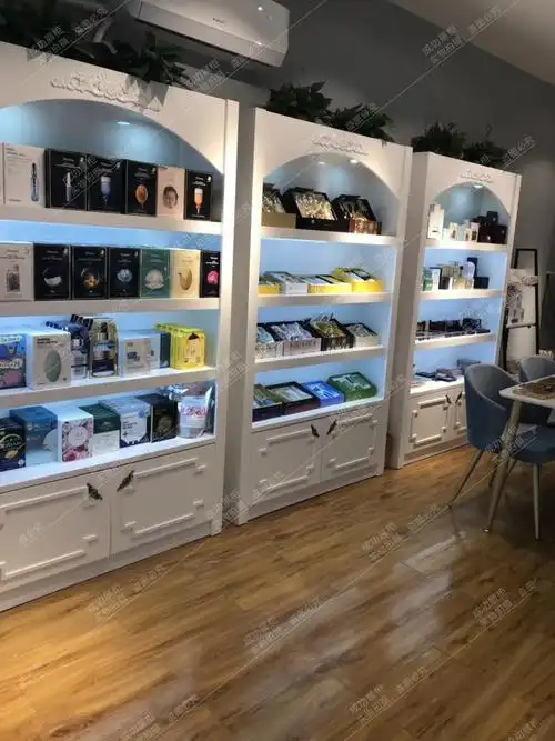 护肤品展示柜烤漆化妆品柜美容院货架柜子产品陈列柜欧式柜台优惠券