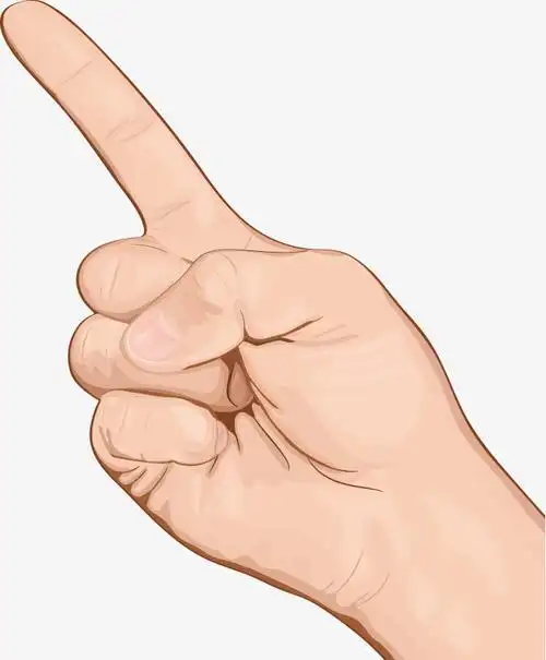 右手食指指向手势高清免抠图png透明背景图片