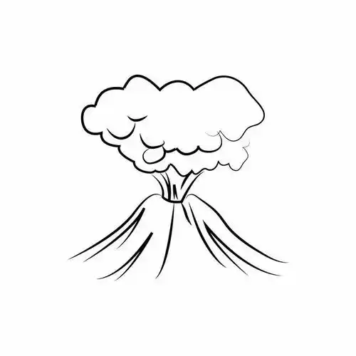 线条手绘风格喷发中的火山6204170矢量图片免抠素材 生物自然-第1张