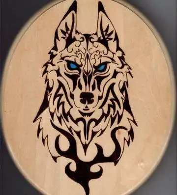 唯美帅气的狼头纹身图案