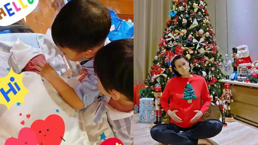 胡杏儿官宣三胎生子!晒三兄弟温馨合照,小儿子名字和正脸曝光