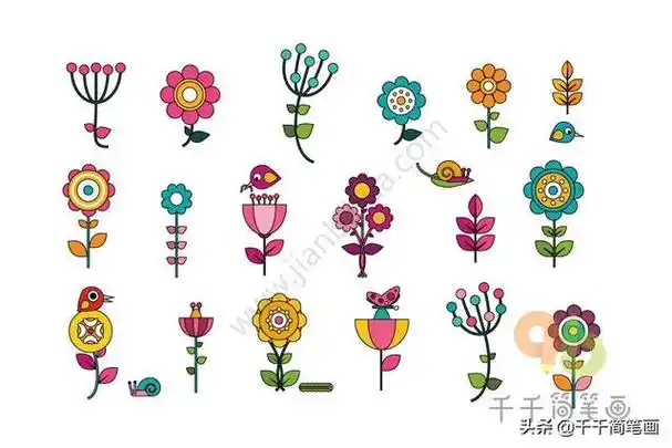 上百种植物花草的简笔画素材,值得收藏!