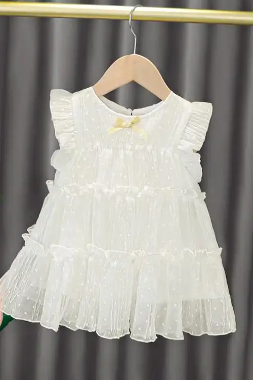 女童连衣裙夏装洋气儿童婴儿小童白色仙女裙夏季女宝宝公主小裙子