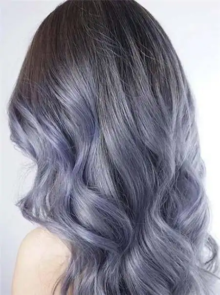 灰调水蓝染发 灰蓝色头发